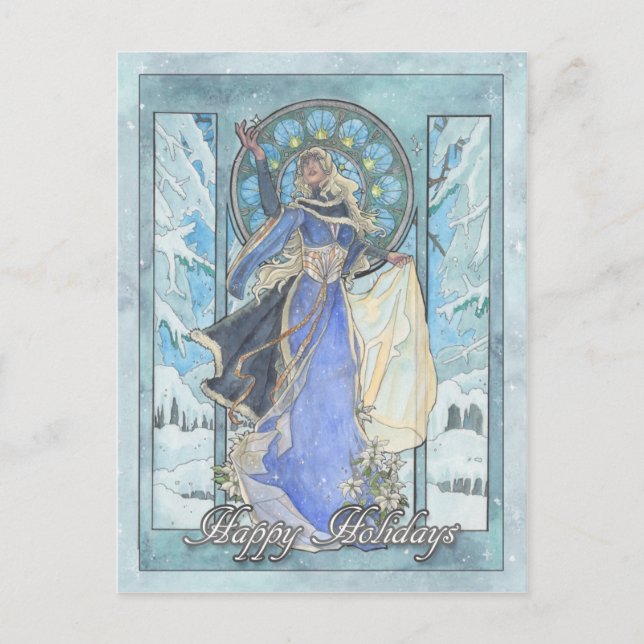 Lady Snowflake Postcard Postkarte (Vorderseite)