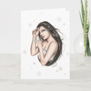 Lady Snowflake Weihnachtskarte Feiertagskarte