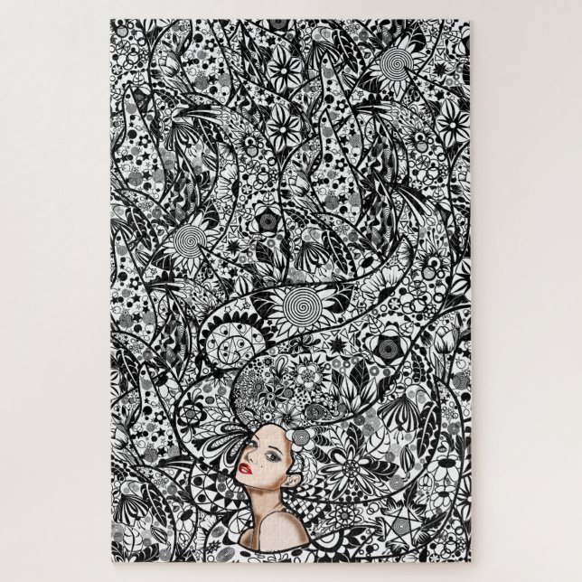 Lady Spring Puzzle - Fleurs Coiffeuse - Peinture (Vertical)
