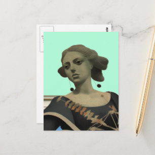 Lady Statue Postkarte