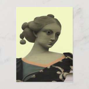 Lady Statue Postkarte