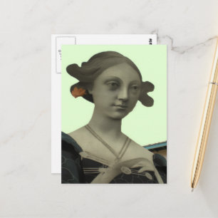 Lady Statue Postkarte