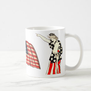 Lady Status Liberty Americana Patriotic ARt Kaffeetasse