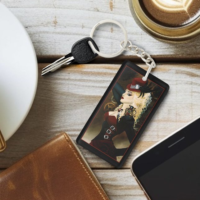 Lady Steampunk Viktorianisch Red Schlüsselanhänger (Von Creator hochgeladen)