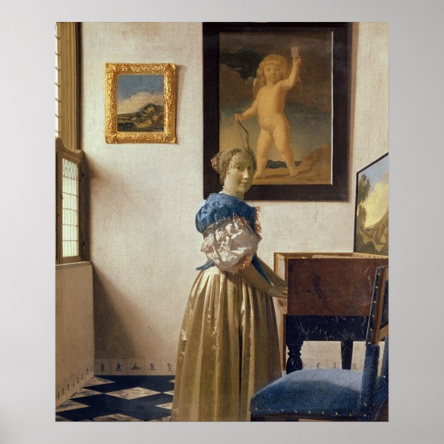 Lady stehend am Virginal, c.1672-73 Poster (Vorne)