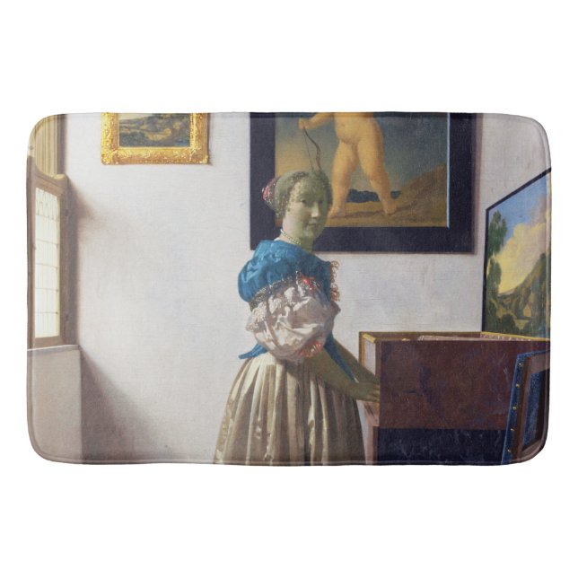Lady Stehend in einer Jungfrau, Johannes Vermeer Badematte (Vorderseite)