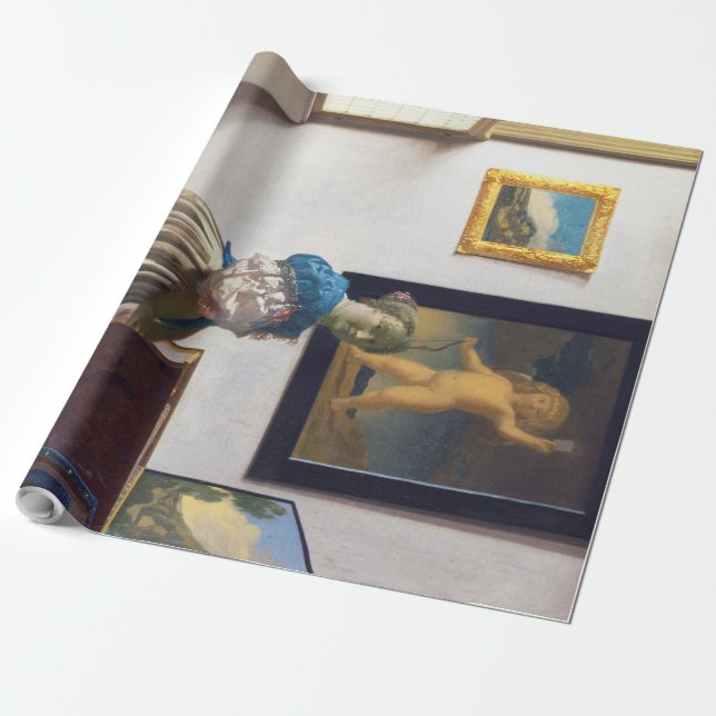 Lady Stehend in einer Jungfrau, Johannes Vermeer Geschenkpapier (Ungerollt)