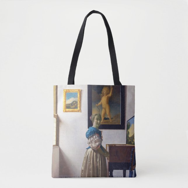 Lady Stehend in einer Jungfrau, Johannes Vermeer Tasche (Vorderseite)