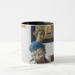 Lady Stehend in einer Jungfrau, Johannes Vermeer Tasse