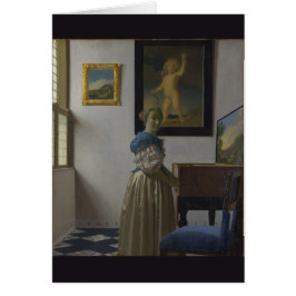 Lady Stehend in einer Jungfrau von Johannes Vermee