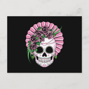 Lady Sugar Skull Postkarte