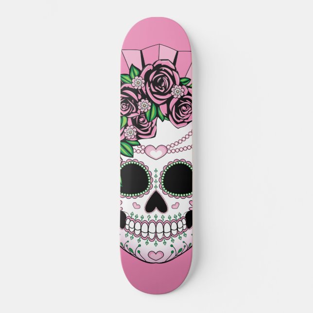 Lady Sugar Skull Skateboard (Vorderseite)