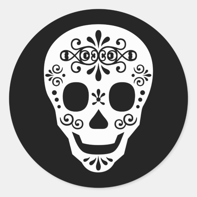 Lady Sugar Skull von Leslie Paprikaschoten Runder Aufkleber (Vorderseite)