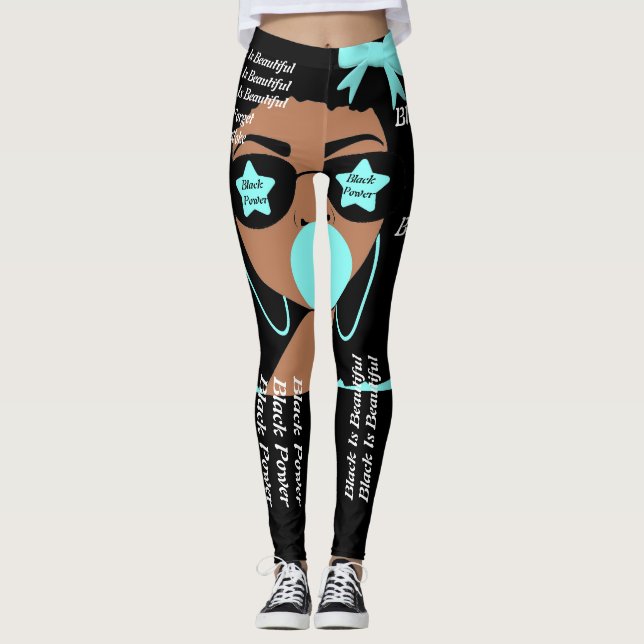 Lady Survivor Schwarzer Power für Frauen Leggings (Vorderseite)