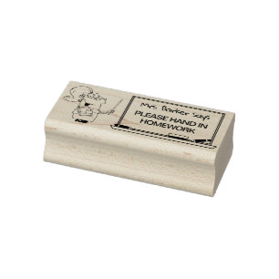 Lady Teacher sagt.. Bitte geben Sie die Hausaufgab Gummistempel