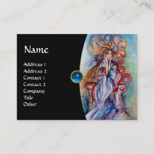 LADY THE LAKE monogram Edelstein rosa violett rot Visitenkarte