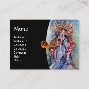 LADY THE LAKE monogram Edelstein rosa violett rot Visitenkarte