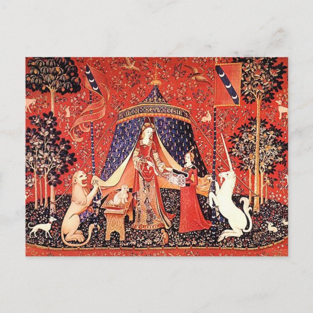 "Lady & the Unicorn" Postkarte (Vorderseite)
