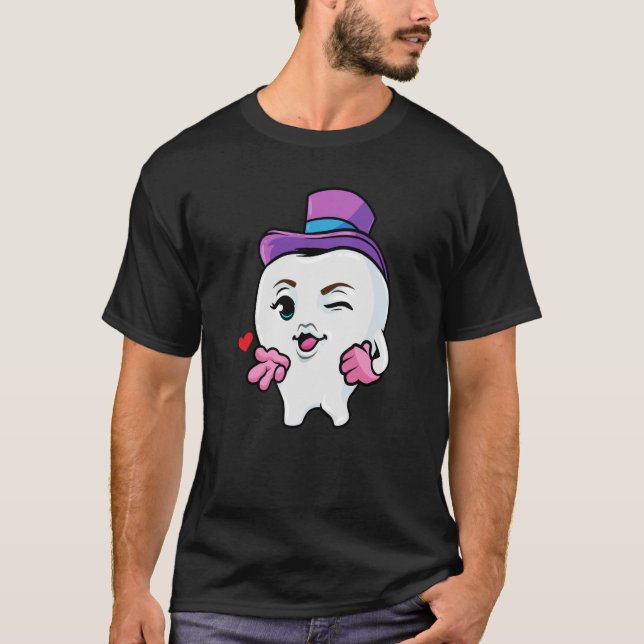 Lady Tooth Dental Assistentin Zahnarzt T-Shirt (Vorderseite)