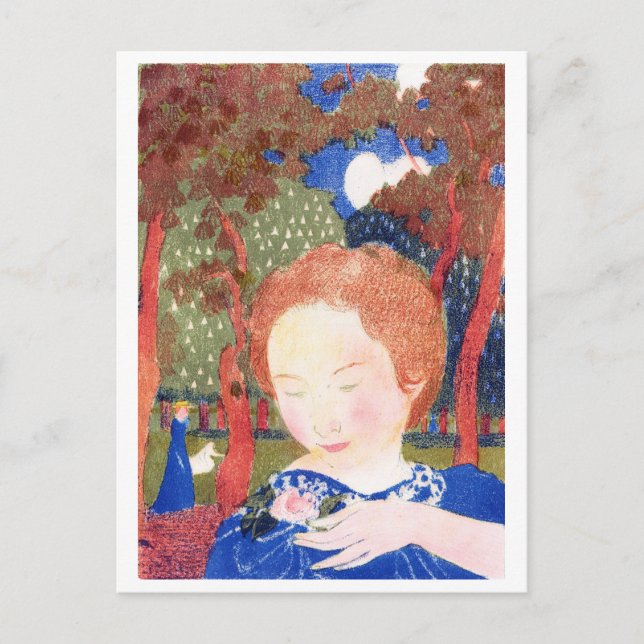 Lady Touching the Corsage, Maurice Denis Postkarte (Vorderseite)