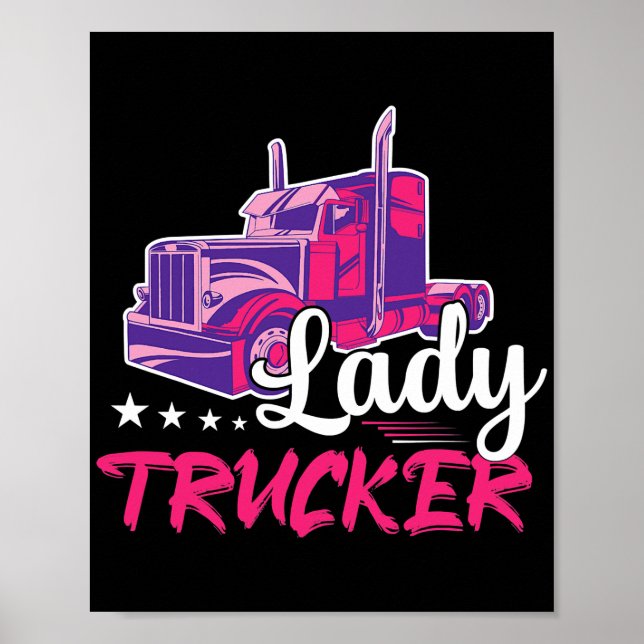Lady Trucker Truck Trucker Poster (Vorne)
