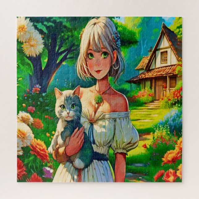 Lady und die Katze (Vertikal)