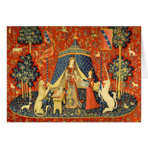 Lady und die Unicorn Mittelalterliche Tapisserie