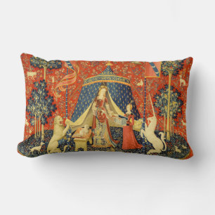 Lady und die Unicorn Mittelalterliche Tapisserie Lendenkissen