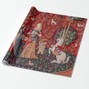 Lady und Einhorn Mittelalter-Teppich Geruch Geschenkpapier