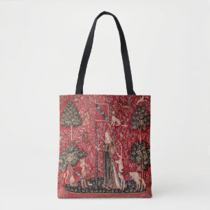 Lady und Einhorn Mittelalter-Teppich-Touch Tasche
