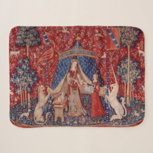 Lady und Einhorn Mittelalter-Teppich Verlangen Sherpadecke