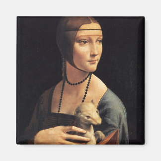 Lady und Ermine Magnet