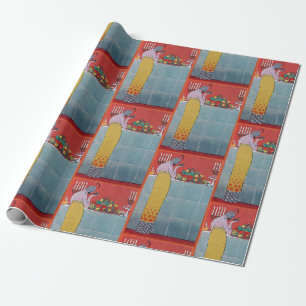 LADY UND FRÜCHTE-TISCHSET ART DÉCO SCHÖNHEIT MODE GESCHENKPAPIER