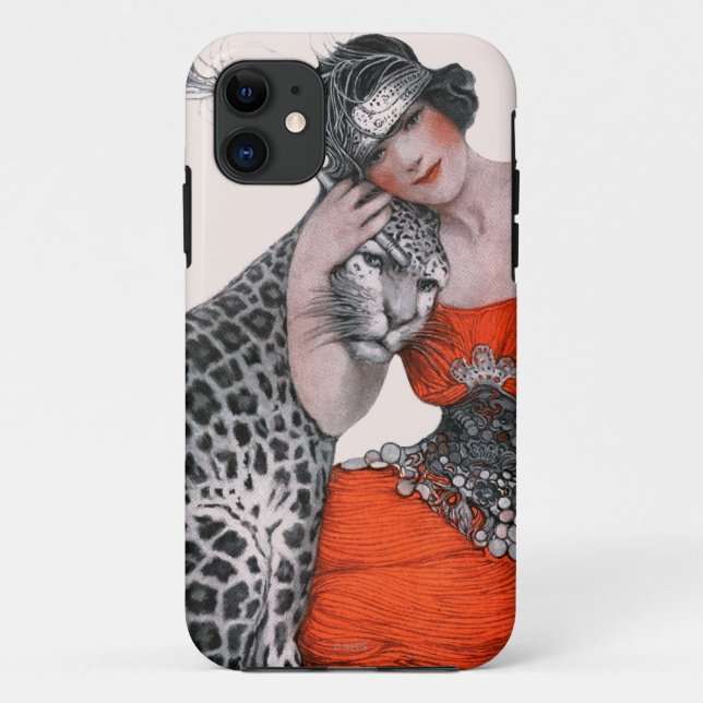 Lady und Leopard Case-Mate iPhone Hülle (Rückseite)