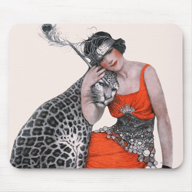 Lady und Leopard Mousepad (Vorne)