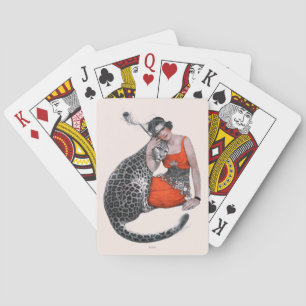 Lady und Leopard Spielkarten