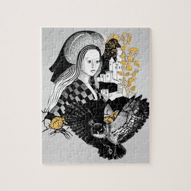 Lady und Nachteule (Vertikal)