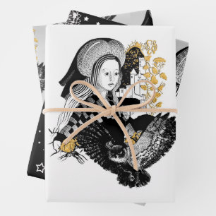 Lady und Nachteule Geschenkpapier Set