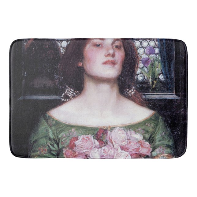 Lady und Rose, John William Waterhouse Badematte (Vorderseite)