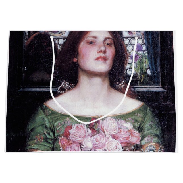 Lady und Rose, John William Waterhouse Große Geschenktüte (Vorderseite)