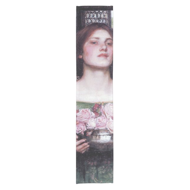 Lady und Rose, John William Waterhouse Kurzer Tischläufer (Vorderseite)