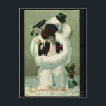 Lady und Snowman Feiertagspostkarte<br><div class="desc">Eine Frau,  die seltsamerweise auf einer Weihnachtskarte in einen Schneemann gelegt wurde. Was ist nicht Liebe?</div>