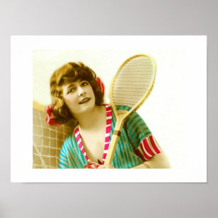 Lady und Tennis Poster