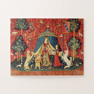 LADY UND UNICORN Lion, Fantasy-Blume, Tiere