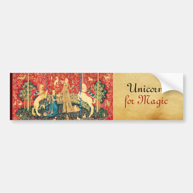 LADY UND UNICORN Lion, Fantasy-Blume, Tiere Autoaufkleber (Vorne)