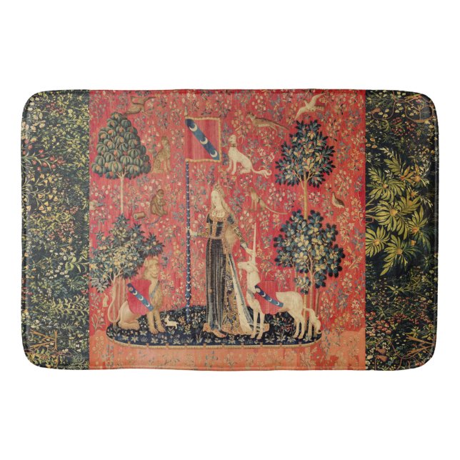 LADY UND UNICORN Lion, Fantasy-Blume, Tiere Badematte (Vorderseite)
