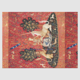 LADY UND UNICORN Lion, Fantasy-Blume, Tiere Seidenpapier