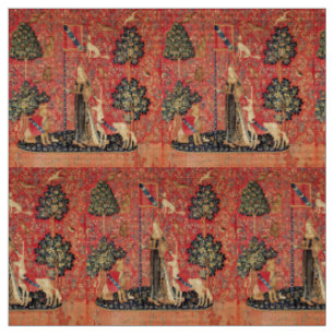 LADY UND UNICORN Lion, Fantasy-Blume, Tiere Stoff