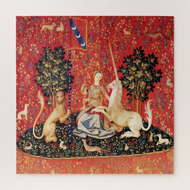 LADY UND UNICORN Sight, Lion, Blume, Tiere (Vertikal)