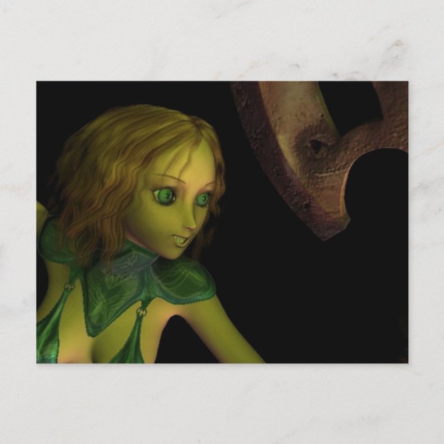 Lady unter der Ax-Post-Karte Postkarte (Vorderseite)
